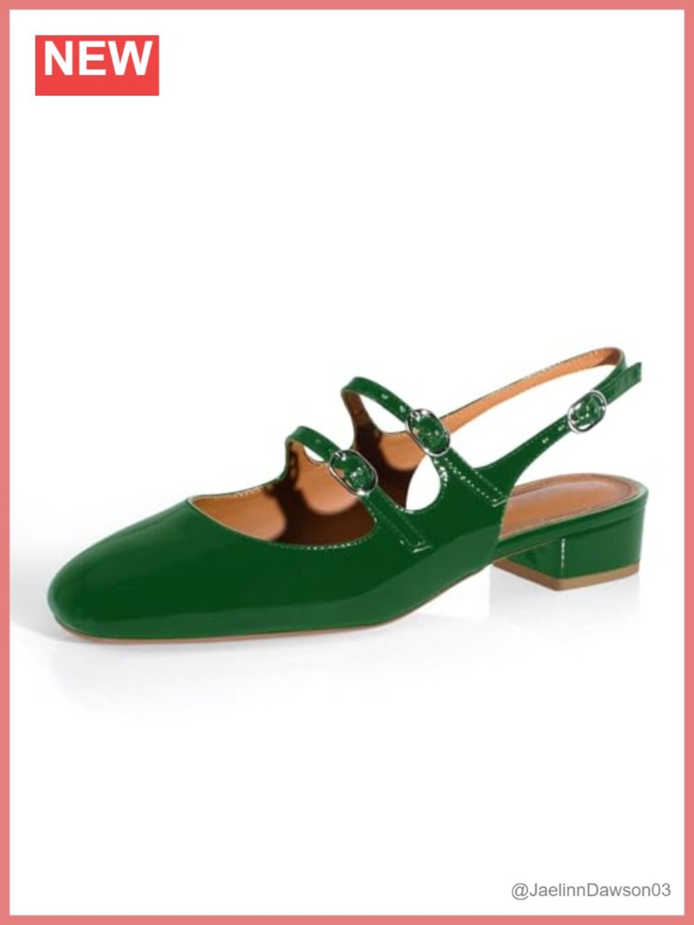 Women's Slingback Mary Jane Flats - Closed Toe Low Heel Dress Shoes